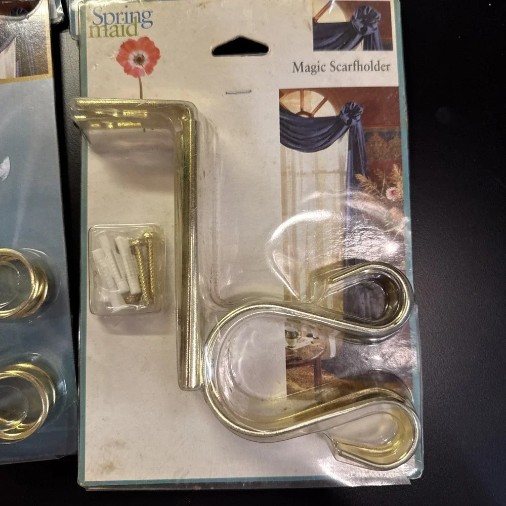 4 pair of Spring Maid Magic Scarfholder/Swagholder curtain drape‎ holder